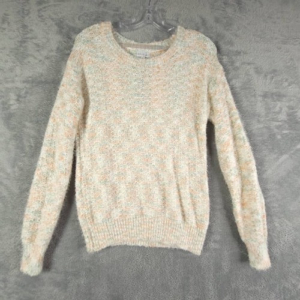 Olivia Sky Sweater Womens Preppy Comfort Multicolor Long Sleeve Fluffy S New